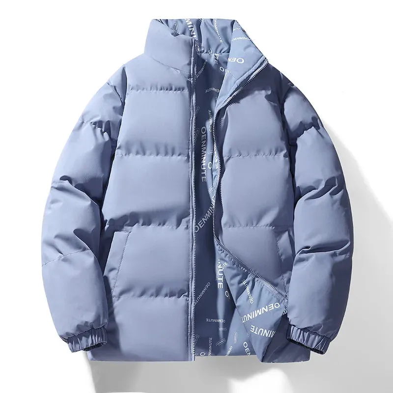 Winter New Men And Women Couples Cotton-Padded Jacket Thickened Solid Color Double-Sided Coat Fashion Casual Cardigan Warm Coat